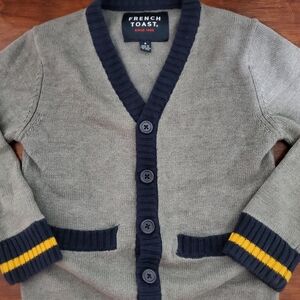 French Toast Boys Size 6 Navy Trim School Uniform Cardigan Sweater